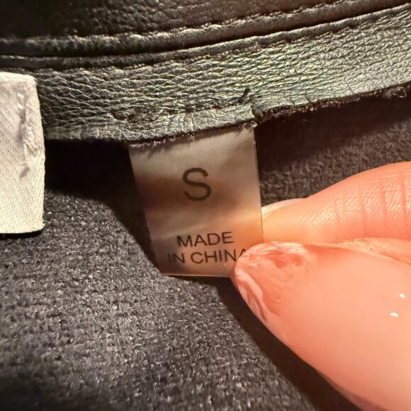 Bagatelle Black Drape Faux Leather Suede Jacket Women Small Streetwear Edgy Chic - Picture 8 of 8